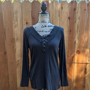 Women's Black Lace Trim Top